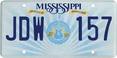 MS license plate JDW157