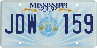 MS license plate JDW159