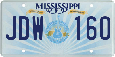 MS license plate JDW160