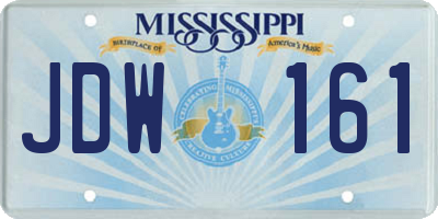 MS license plate JDW161