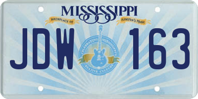MS license plate JDW163