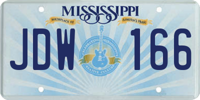 MS license plate JDW166