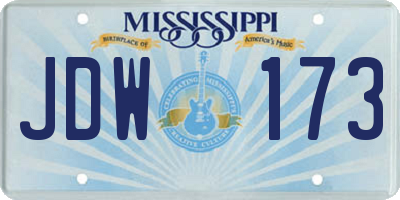 MS license plate JDW173