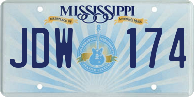 MS license plate JDW174