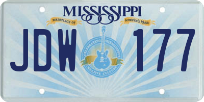 MS license plate JDW177