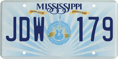 MS license plate JDW179