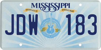 MS license plate JDW183