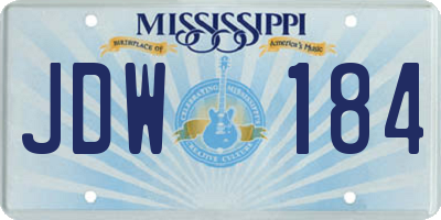 MS license plate JDW184