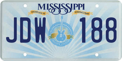 MS license plate JDW188