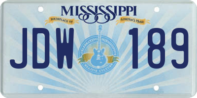 MS license plate JDW189