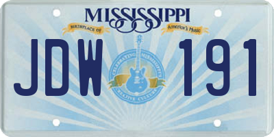 MS license plate JDW191