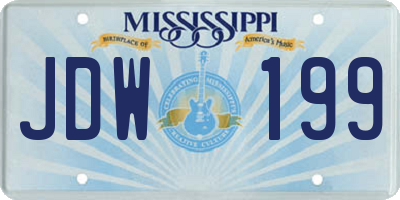 MS license plate JDW199