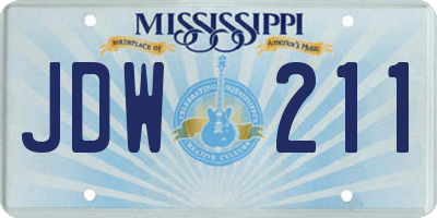 MS license plate JDW211