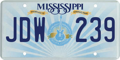 MS license plate JDW239