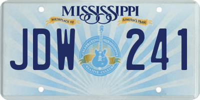 MS license plate JDW241