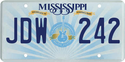 MS license plate JDW242