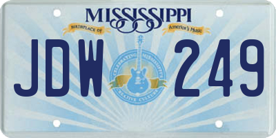 MS license plate JDW249