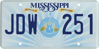 MS license plate JDW251