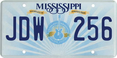 MS license plate JDW256