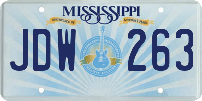 MS license plate JDW263