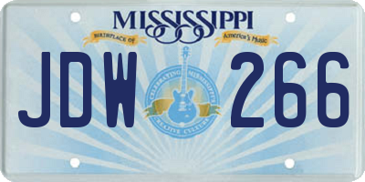MS license plate JDW266