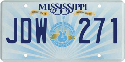 MS license plate JDW271