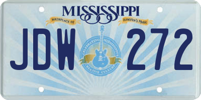 MS license plate JDW272