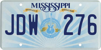 MS license plate JDW276