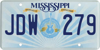 MS license plate JDW279
