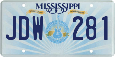 MS license plate JDW281