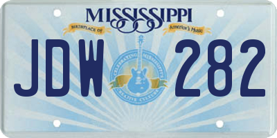 MS license plate JDW282