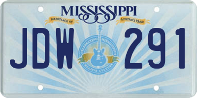 MS license plate JDW291
