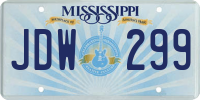 MS license plate JDW299