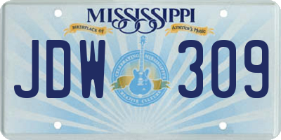 MS license plate JDW309