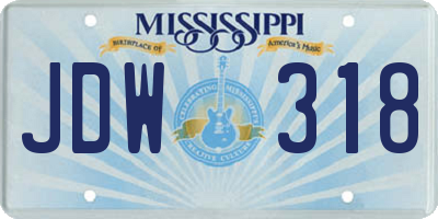 MS license plate JDW318