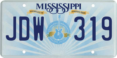 MS license plate JDW319