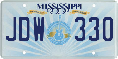MS license plate JDW330