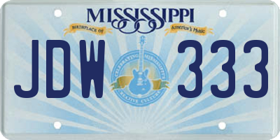 MS license plate JDW333