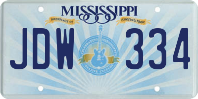 MS license plate JDW334