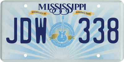 MS license plate JDW338