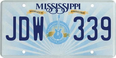 MS license plate JDW339
