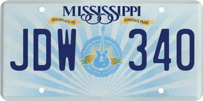 MS license plate JDW340