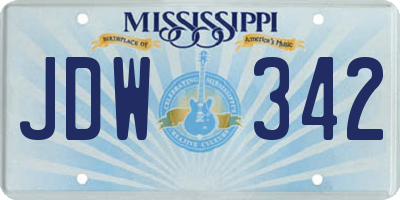 MS license plate JDW342