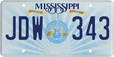MS license plate JDW343