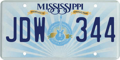 MS license plate JDW344