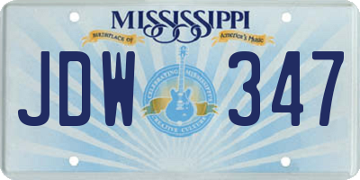 MS license plate JDW347