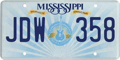MS license plate JDW358