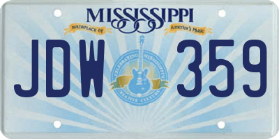 MS license plate JDW359