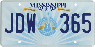 MS license plate JDW365