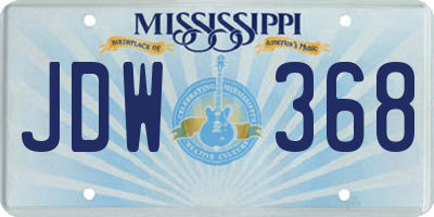 MS license plate JDW368